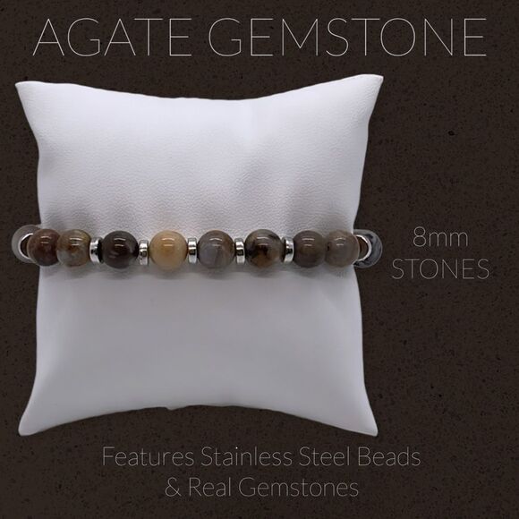 NWT Wool + Pepper Co. Agate Gemstone Bracelet - Picture 3 of 5